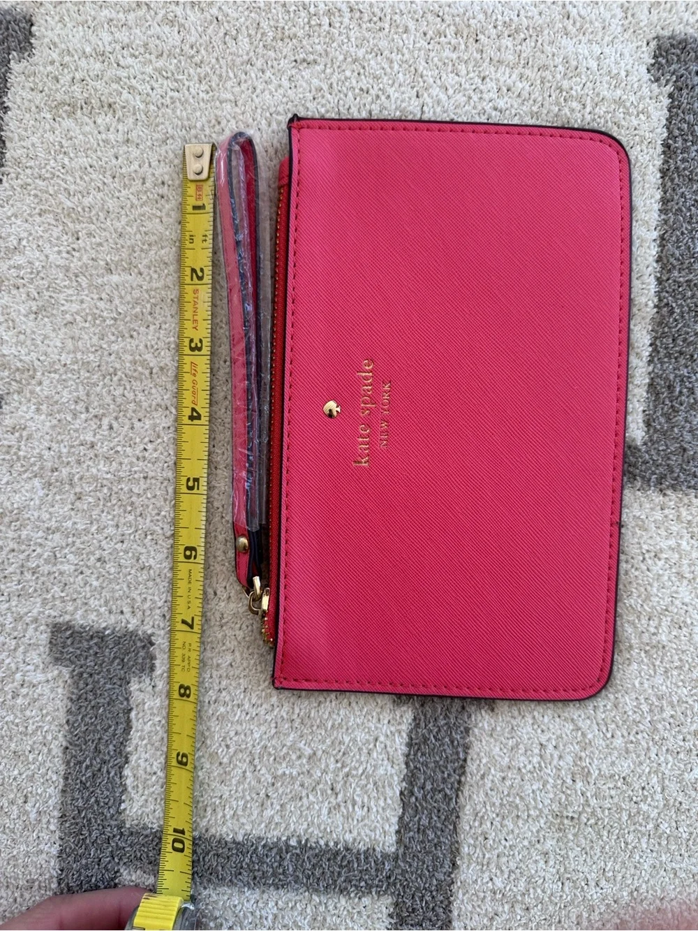 kate spade Pink-Red Saffiano Wristlet Clutch